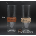 Vase en verre de logo personnalisé pour le mariage